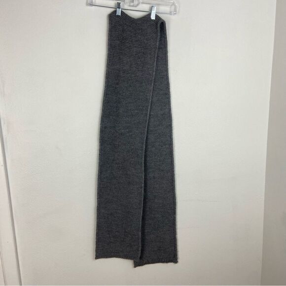 Men’s Gray Knit Wool Blend Scarf Contemporary Hipster Office Work Unisex OS - Picture 3 of 9